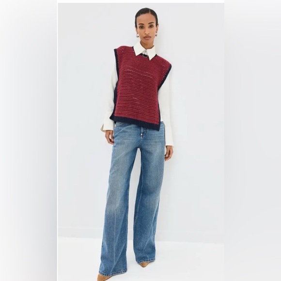Alix of Bohemia Oona Crochet Top Women's Size Small Knit Mulberry Red - Picture 1 of 12